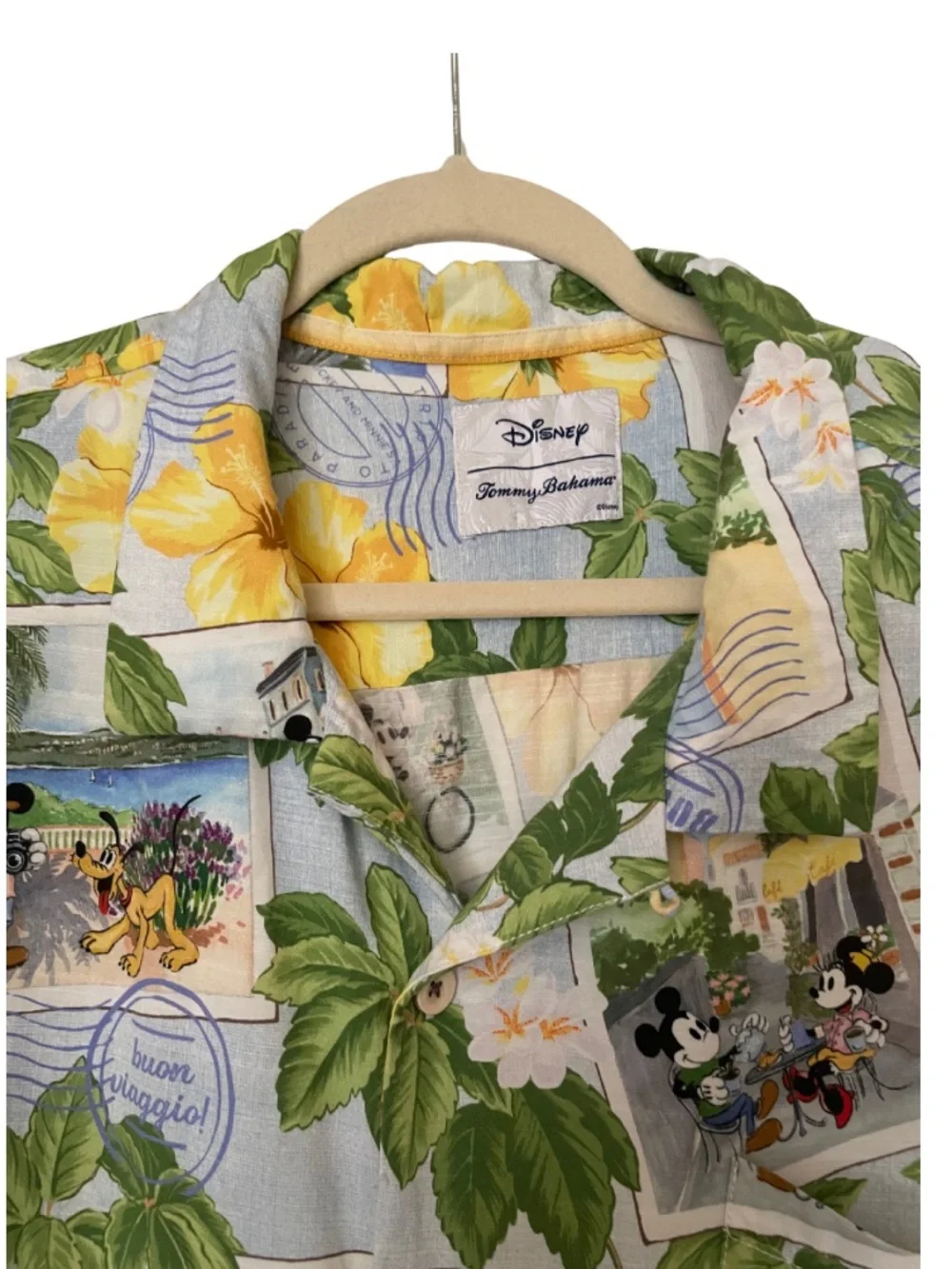 TOMMY BAHAMA Disney Hawaiian Shirt Postcard to Paradise Limited Edition XXXL